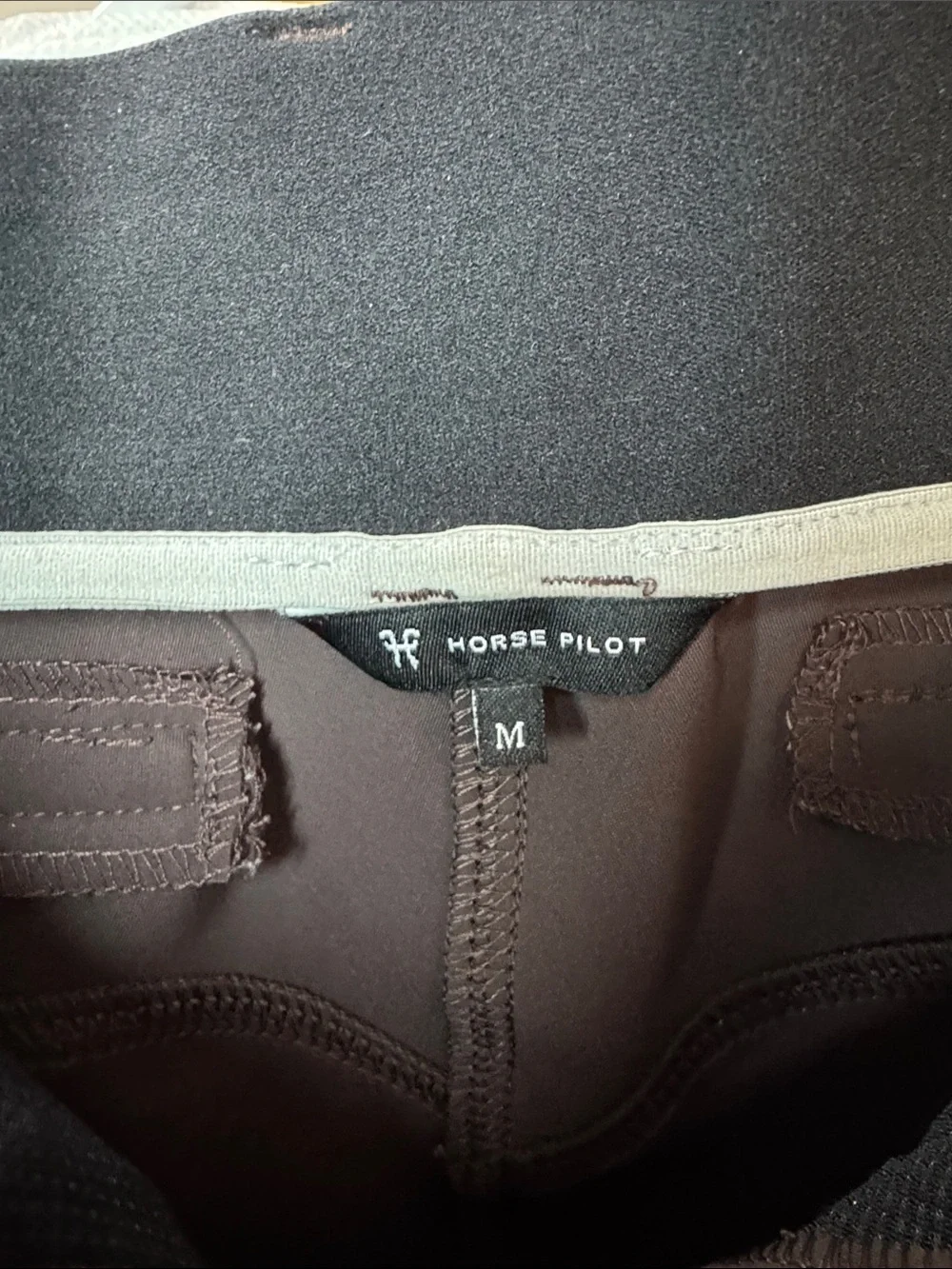 Horse Pilot Brown Women's X-Perform Riding Breeches with Cream Trim - Picture 6 of 6